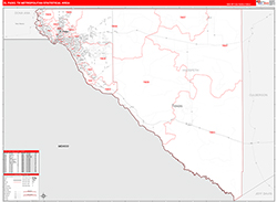 El Paso Metro Area Wall Map Red Line Style 2026
